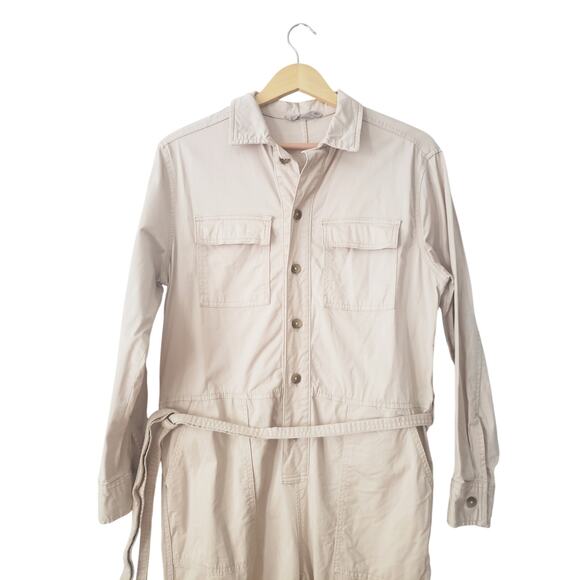 Everlane Modern Utility Jumpsuit In Sandstone Cream Size 8 - Picture 2 of 9